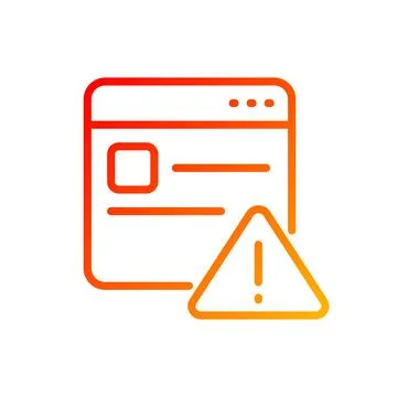 Website error pixel perfect gradient linear vector icon Stock Illustration