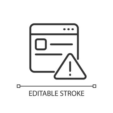 Website error pixel perfect linear icon Stock Illustration