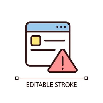Website error pixel perfect RGB color icon Illustrazione stock