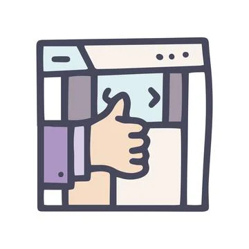 Website evaluation color vector doodle simple icon イラスト素材
