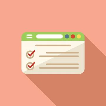 Website exam icon flat vector. Work test Stock Illustration