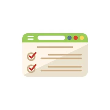 Website exam icon flat vector. Work test Illustrazione stock