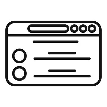 Website exam icon outline . Work test Stock Illustration