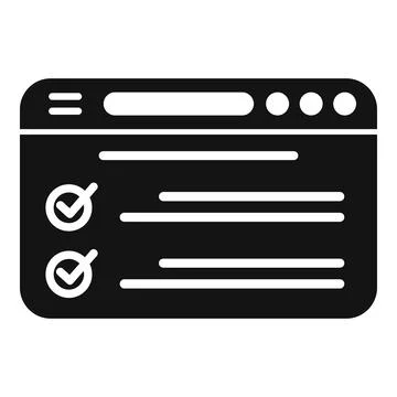 Website exam icon simple vector. Work test Stock Illustration
