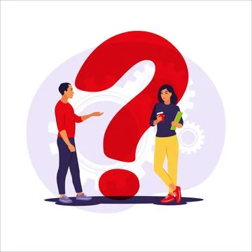 Website faq section. user help desk. Customer support concept. Vector illustr Stock Illustration