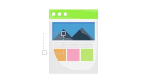 A website featuring a green background with sections of white, showcasing a.. Stock Footage 332535229