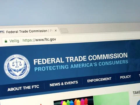 Website of The Federal Trade Commission, FTC. Stock Photos