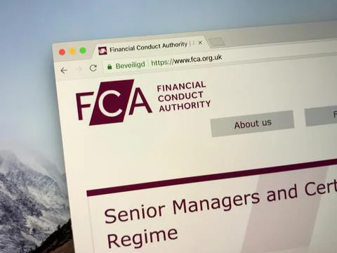 Website of The Financial Conduct Authority or FCA Stock Photos
