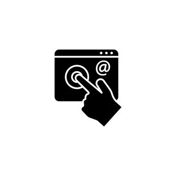 Website finger tap icon. Simple connection sign icons for ui and ux, website or Stock Illustration