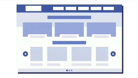 Website Flat Design . Site Webpage. Web Page Design. Illustration Stock Illustration