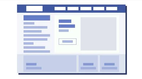 Website Flat Design Vector. UI Window. Sample Web Page Design. Illustration Stock Illustration