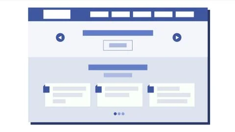 Website Flat Design Vector. Webpage Architecture. Web Page Design. Illustration Stockillustratie