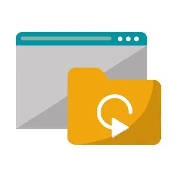 Website with folder technology イラスト素材