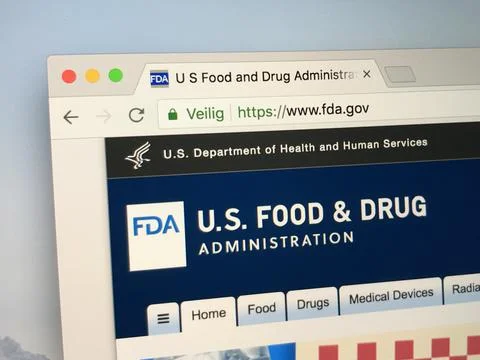 Website of the The Food and Drug Administration (FDA) Stock Photos