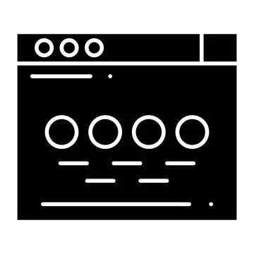 Website Footer Glyph Icon Ilustração Stock