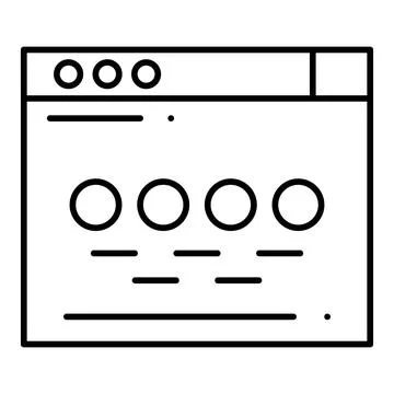 Website Footer Line Icon Stock Illustration