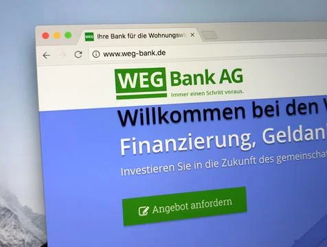 Website of German WEG bank Stock Photos