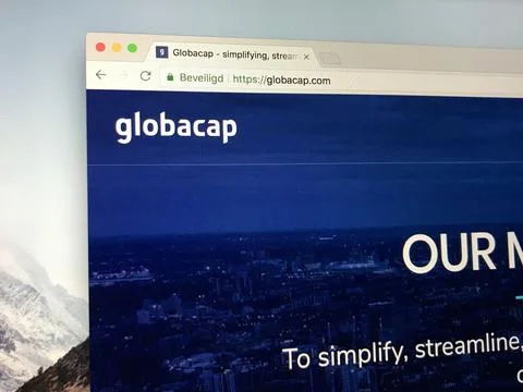 Website of globacap Foto stock