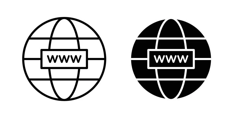 Website globe icon illustration. Pixel perfect vector graphics Stock Illustration