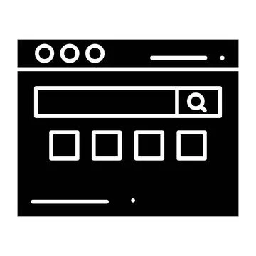 Website Glyph Icon Ilustração Stock