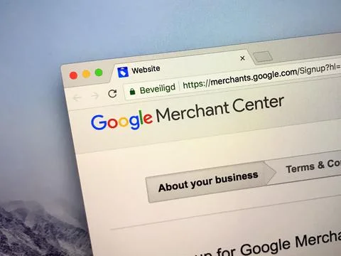 Website of Google Merchant Center Stock Photos