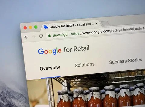Website of Google for Retail Foto stock