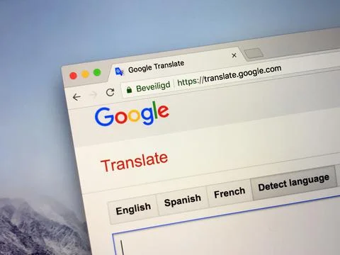 Website of Google Translate Stock Photos