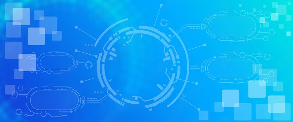 Website header banner, technology theme with blue background イラスト素材