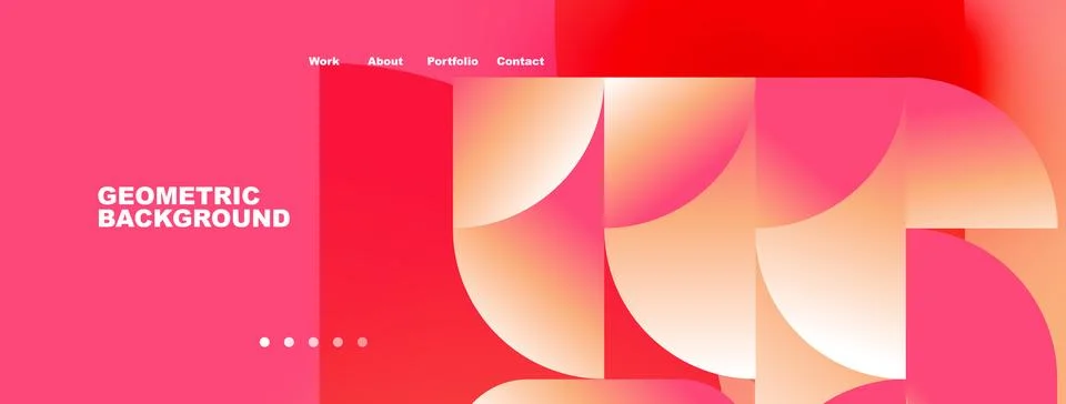Website header design. Pink, orange hues create modern geometric background. Stock Illustration