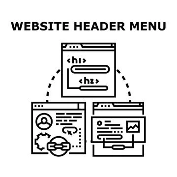 Website header menu development and structure concept イラスト素材
