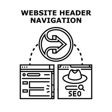 Website header navigation optimizing user experience Stock Illustration
