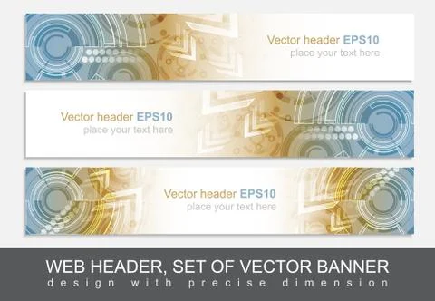 Website header or banner with abstract technological pattern Stock Illustration