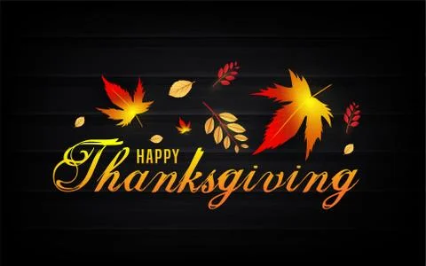 Website header or banner design with calligraphy Happy Thanksgiving, top view of Stock Illustration