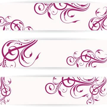 Website header or banner set with beautiful floral design Stock Illustration