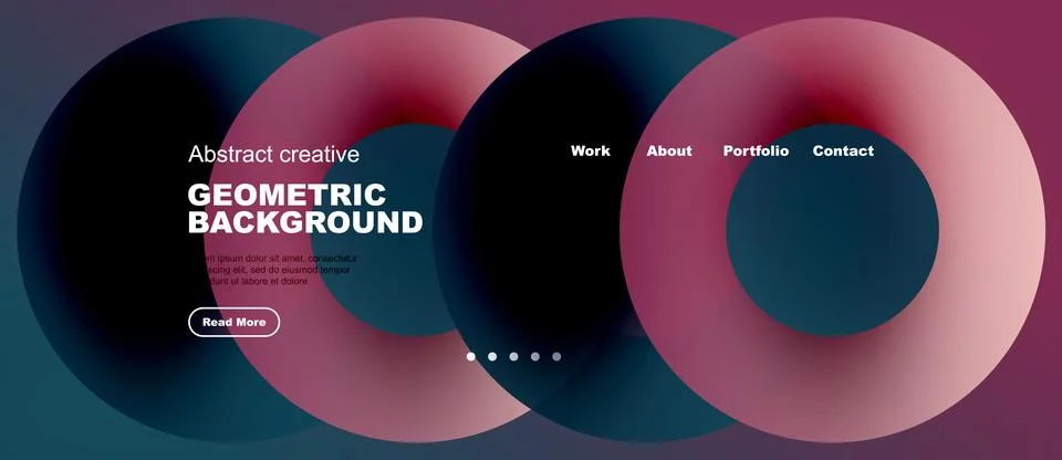 Website header with red geometric gradient collage Stock Illustration