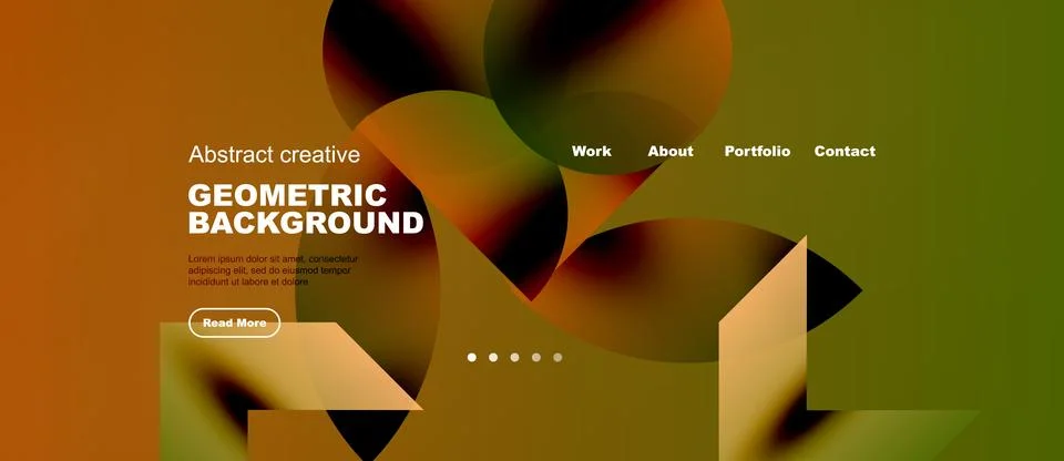 Website header with yellow geometric gradient collage Stock Illustration