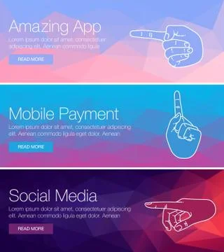 Website headers banners Stock Illustration