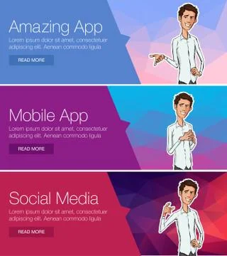 Website headers banners Stock Illustration