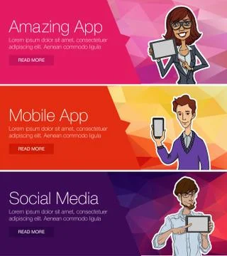 Website headers banners Stock Illustration