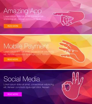 Website headers banners Stock Illustration