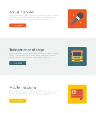 Website Headers or Promotion Banners Templates and Flat Icons Design Stock Illustration