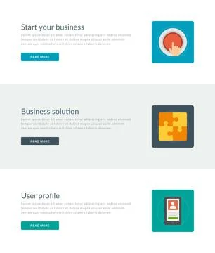 Website Headers or Promotion Banners Templates and Flat Icons Design Stock Illustration