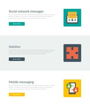Website Headers or Promotion Banners Templates and Flat Icons Design Stock Illustration