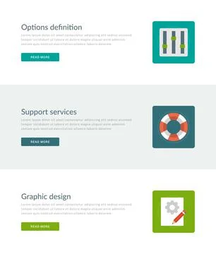 Website Headers or Promotion Banners Templates and Flat Icons Design Stock Illustration