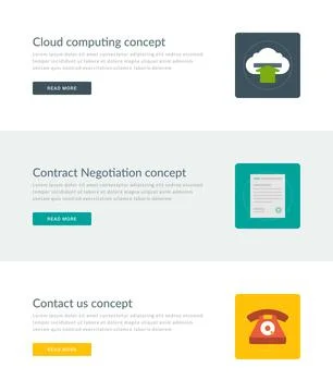 Website Headers or Promotion Banners Templates and Flat Icons Design. Stock Illustration