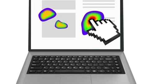 Website heat map reflecting user activity data Stock Footage 182453756