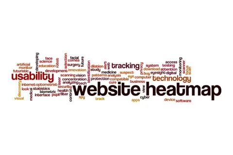 Website heatmap word cloud concept Illustrazione stock