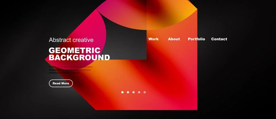 Website hero with geometric gradient collage, wide vector banner Stock Illustration
