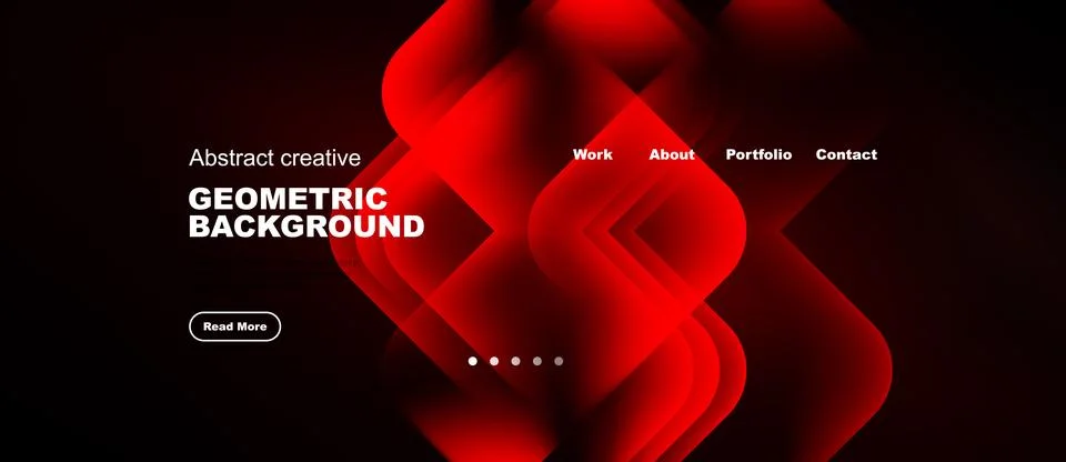 Website hero with glowing angular shapes, site header vector design イラスト素材