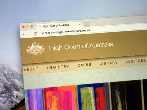 Website of The High Court of Australia Stock Photos